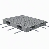 Palette en plastique double face personnalisable de haute qualité avec tubes en acier pour usage logistique intensif et durable
