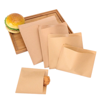 Fabrication de sacs en papier personnalisés à double ouverture, imprimés, résistants à l'huile et à la graisse, pour pain, gaufres, hamburgers, sandwichs, beignets, en forme de triangle