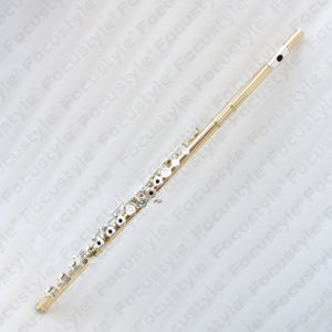 Profissional Concerto Flauta Preço Fábrica Flauta Música Instrumento Gold Brass Body 925 Lip Plate Flauta Instrumento - Product Image 2