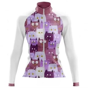 Maillot de cyclisme à manches longues, léger, respirant, coupe-vent, séchage rapide, fermeture éclair intégrale, nouveau style, design gratuit, pour le cyclisme sur route classique - Product Image 3