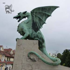 BLVE 공원 광장 장식 서양 스타일 대형 금속 황동 동물 조각 골동품 청동 용 동상 - Product Image 1