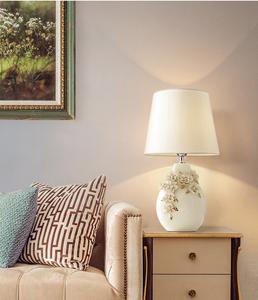 Современный Европейский Дизайн Керамическая Настольная лампа в стиле ретро резное искусство для спальни или отеля E27 прикроватный декоративный источник питания постоянного тока - Product Image 3