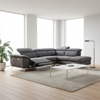 Canapé d'angle électrique moderne de style européen de luxe avec rangement, convertible en lit, en tissu, pour salon d'appartement