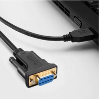 Cable Adaptador Serial USB Tipo-C FTDI RS232 DB9 Macho de 1.5 m, con Blindaje de Cobre Trenzado y Cubierta de PVC para Uso en Computadoras, Garantía de 1 Año