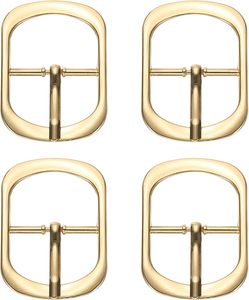 Hebillas de metal ajustables de una sola punta con barra central ovalada para cinturones y bolsos - Product Image 1