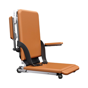Chaise pliante à hauteur réglable et à roulettes en PU avec matériau métallique Chaise pour personnes âgées pour la maison et les hôpitaux - Product Image 1