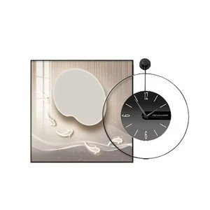 モダンホームデコレーション絵画壁時計シンプル背景壁リビングルームダイニングルーム時計クリスタル磁器絵画 - Product Image 6