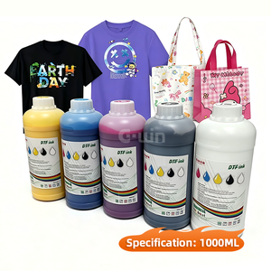 Encre DTF CMYKW à base d'eau Gwin de haute qualité, nouvelle, 5 couleurs, 1 litre, pour impression sur film PET, recharge de cartouche, 100 % sûre, garantie 1 an - Product Image 2