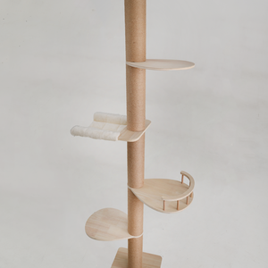 Tree Tower Floor to Ceiling Oak Wooden Sisal <b>Scratching</b> <b>Post</b> Adjustable Height Pet Luxury Furniture OEM/ODM - Product Image 3