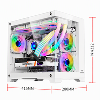 Yüksek Kaliteli PC Kasası Tamamen Şeffaf Temperli Cam Oyun Bilgisayarı Kasası MATX ITX Anakartları Destekler