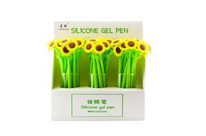 Rumput keberuntungan kartun, pena silikon bunga matahari silikon netral cairan lurus sederhana lembut lem bentuk gel set - Product Image 4