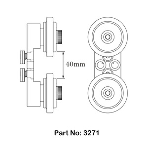 Trung Quốc OEM 4040 kép con lăn bánh xe Khung lắp ráp cho ob4040 40x40 mét t khe cắm đùn hồ sơ tuyến tính glides theo dõi hệ thống #3271 - Product Image 2