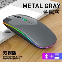 Souris filaire ultra-mince 2,4G+BT, rétroéclairée, rechargeable, optique LED 4D 1600 DPI réglable, double mode, ergonomique pour le gaming – Meilleure vente