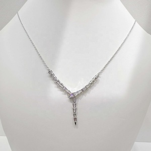 custom plata 925 silver animal snake <b>cute</b> charm necklace fashion jewelry <b>bear</b> girls butterfly zircon summer pendant necklaces - Product Image 2