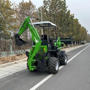 Mini retroexcavadora de alta calidad, cargador frontal, motor Kubota, rueda hidráulica, maquinaria de movimiento de tierras, dirección deslizante, tipo Mini volquete - Product Image 3