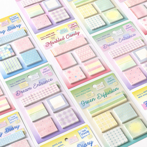 Feuille d'autocollants Macaron Pastel à pois et à carreaux, motifs variés, multi-tailles, pour journal, <span class=keywords><strong>collage</strong></span> et décoration, style esthétique Ins - Product Image 1