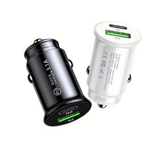 Nouveau chargeur de voiture mini super rapide 2-en-1 PD, charge de voiture 5V/3.1A pour téléphone portable avec emballage en boîte - Product Image 3
