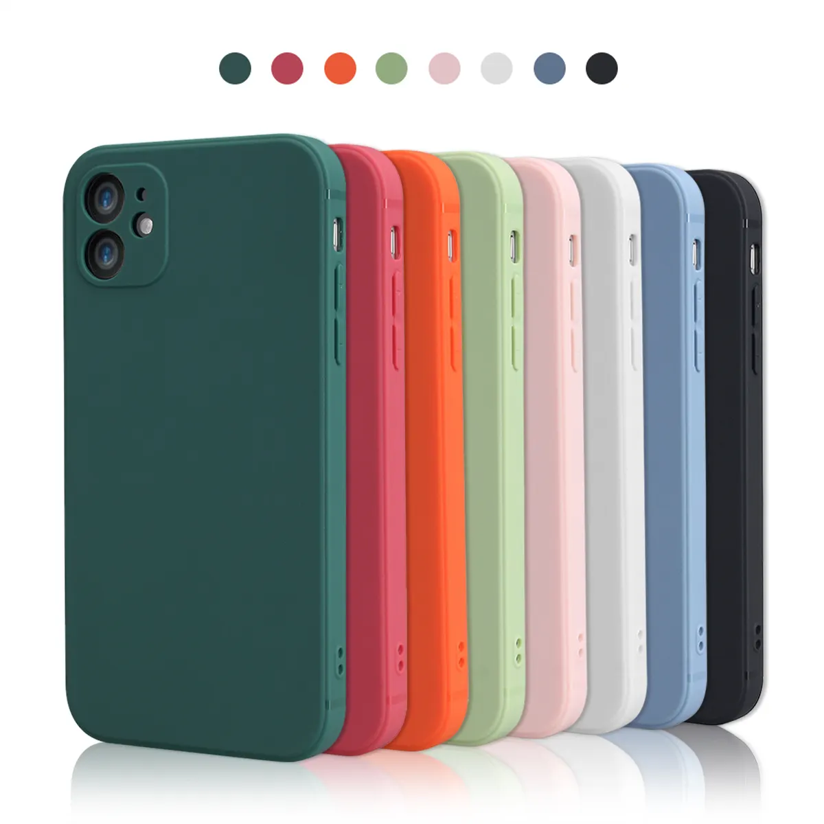 Luxury Matte Square Soft Tpu Silicone Shockproof Phone Coque Cover for iphone14 13 pro max Soft silicone customized mobile cover