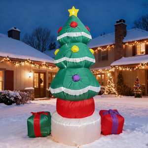 Arbre de Noël gonflable publicitaire personnalisé pour l'extérieur, idéal pour les fêtes commerciales de Noël, avec souffleur d'air, étanche, 6-8 pieds - Product Image 1