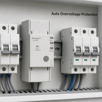 Interrupteur relais WiFi Tuya sur rail DIN 63A 80A avec réenclenchement automatique et protection contre les surtensions et les sous-tensions CE IEC60947-5-1