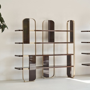 Estantería de almacenamiento de metal para sala de estar, mueble moderno de lujo italiano - Product Image 3