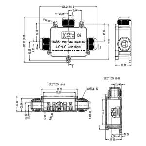 Caja de Conexiones Eléctrica de Plástico M686T para Exteriores, Impermeable IP68, Tipo T de 1 Entrada y 2 Salidas, Caja de Empalmes de Cables de 3 Vías - Product Image 2