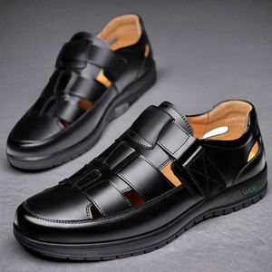 Men's <b>Shoes</b> Business Casual Dress Soft Sole Non-slip Summer Hollow Sandals Sandals <b>for</b> the <b>Elderly</b> Custom <b>Shoes</b> - Product Image 6