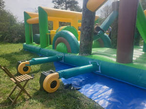 Château gonflable avec toboggan et souffleur 2800W 220V/240V certifié CE Jaune+Noir Installation facile - Product Image 4