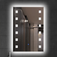 Cermin kamar mandi LED, desain Modern Sensor sentuh pintar anti-kabut penerangan LED untuk ruang tamu diskon besar cermin dinding mandi