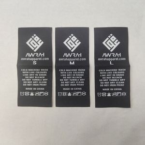Etiqueta Tejida para Prendas de Vestir de Poliéster Ecológico con Envío Rápido, Accesorios de Procesamiento de Prendas, Logotipo Personalizado, Color y Tamaño, Etiqueta Plegada al Centro - Product Image 2