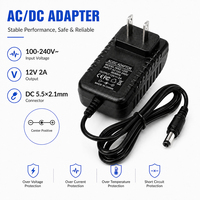 Adaptateur secteur ODM d'usine 12V 2A, entrée 100V-240V, 24 Watts, alimentation 12V 2A pour bandes LED et caméras de vidéosurveillance
