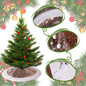 <b>Christmas</b> Decorations Noel Navidad High-end 16 Inch Small Sequins <b>Christmas</b> <b>Tree</b> Skirt Mini <b>Tabletop</b> Xmas <b>Tree</b> Skirt - Product Image 2