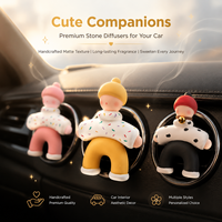 Diffuseur de parfum créatif en forme de vache mignonne pour voiture |   Ornement minimaliste pour grille d'aération |   Accessoires de décoration intérieure esthétique pour voiture