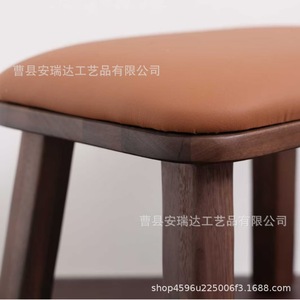 Solid <b>Wood</b> <b>Stool</b> With Green Upholstery For Home Use Living Room Shoe Changing Children Seating - Product Image 4