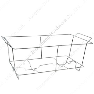 Rectangular Wire Food Warmer <b>Rack</b> For Buffet Hotel Family Gathering Silver Iron 590X320X210MM - Product Image 1