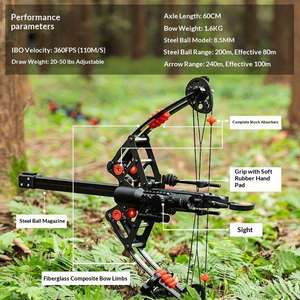 Arc à poulies tactique à tirage réglable avec chargeur à billes d'acier pour la chasse, produit électronique grand public, chasse tactique - Product Image 1