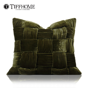 TIFFHOME Fodere per Cuscini in Velluto <span class=keywords><strong>Verde</strong></span> Scuro Tessuto a Mano, Federe Decorative Organiche Personalizzate per Sedia, Divano, Camera da Letto, Soggiorno - Product Image 5