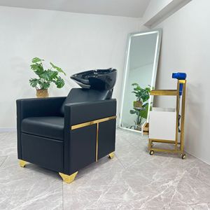 Qumeng 2024 Nuevo Modelo Moderno y Duradero, Silla de Champú para Salón de Belleza, Mueble de Salón con Tapicería de Cuero Sintético - Product Image 2