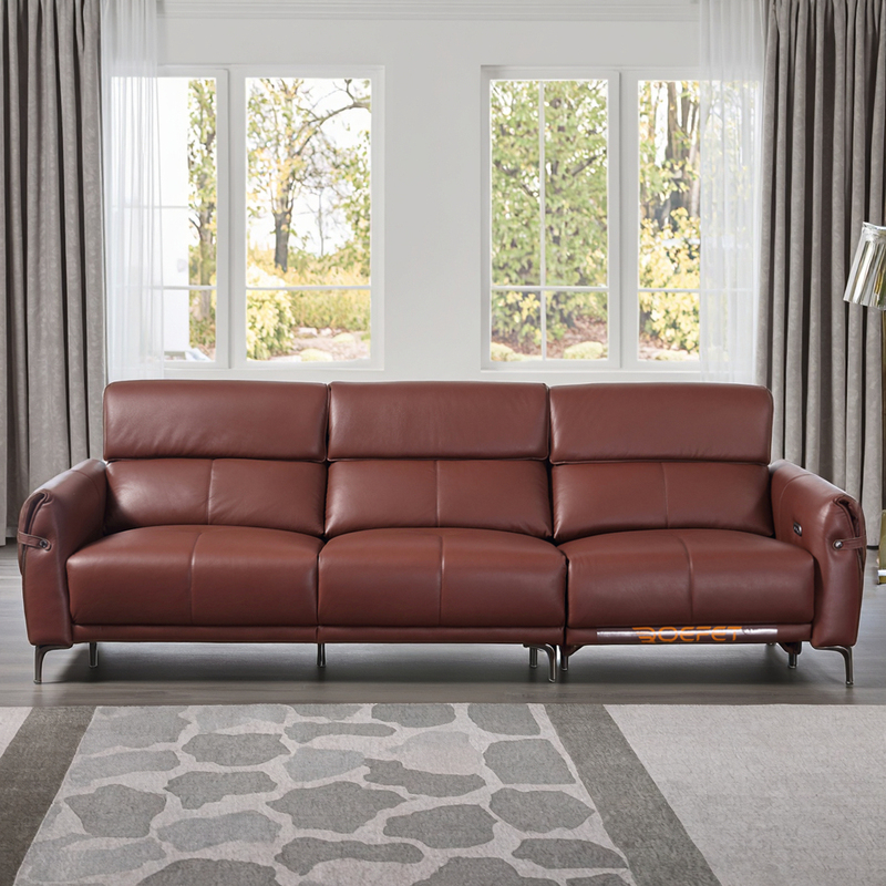 Electric Recliner Sofa Set Genuine Leather