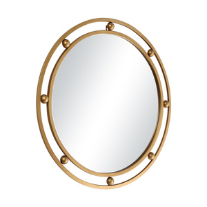 <span class=keywords><strong>Miroir</strong></span> mural rond à double cadre planétaire en métal doré brossé, <span class=keywords><strong>miroir</strong></span> circulaire architectural pour projet de hall d'hôtel - Product Image 4