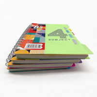 Cahier spirale 5 sujets avec couverture PP B5, cahier spirale avec intercalaires, cahier spirale personnalisé en gros pour étudiants
