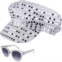 Chapeau à paillettes rétro disco des années 70 et 80, chapeau de scène vintage pour Halloween, carnaval, fête costumée, couvre-chef unisexe