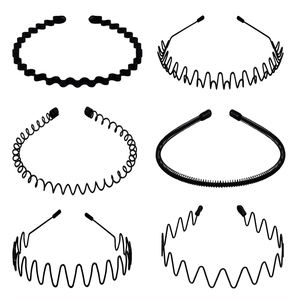6 Piezas de Bandas para el Cabello de Acero Inoxidable, Duraderas, de Alta Calidad, con Resorte <span class=keywords><strong>Ondulado</strong></span>, Unisex, Negras, Antideslizantes, para Deportes - Product Image 3