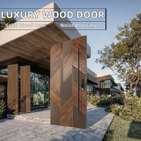 Puerta de Entrada Doble de Seguridad para Villa, Moderna, de Madera Sólida, con Cerradura Inteligente y Aislamiento Acústico