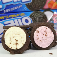 Biscuits coréens Oreo multicouches exotiques en gros, 100g, saveur fraise tiramisu