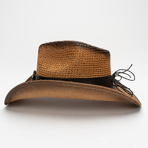 Mujeres y hombres Unisex Adultos Verano al aire libre Casual Sombrilla Sombreros de paja de vaquero Bandas de cuero de alta calidad con sombreros de paja occidentales - Product Image 4