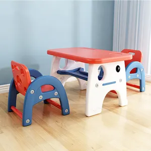 Children Furniture Preschool Kids Study Indoor Outdoor Easy Clean Plastic Baby Children's Activity Table And Chairs Set