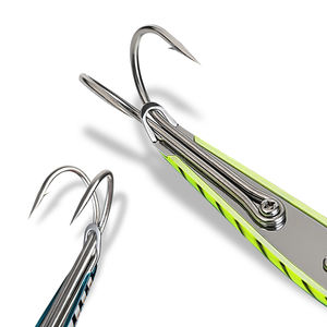 9cm 23g 11cm 58g 13.5cm 65g Double crochet pêche à la traîne pêche <span class=keywords><strong>en</strong></span> <span class=keywords><strong>mer</strong></span> maquereau bateau pêche thon leurre arc <span class=keywords><strong>coin</strong></span> fer plaque poisson appât - Product Image 2