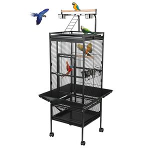 Grote Rollende Vogelkooi Met Voerschalen, Speeltrappen En Verwijderbaar Dienblad Veilig Voor Papegaaien En Kleine Vogels - Product Image 1