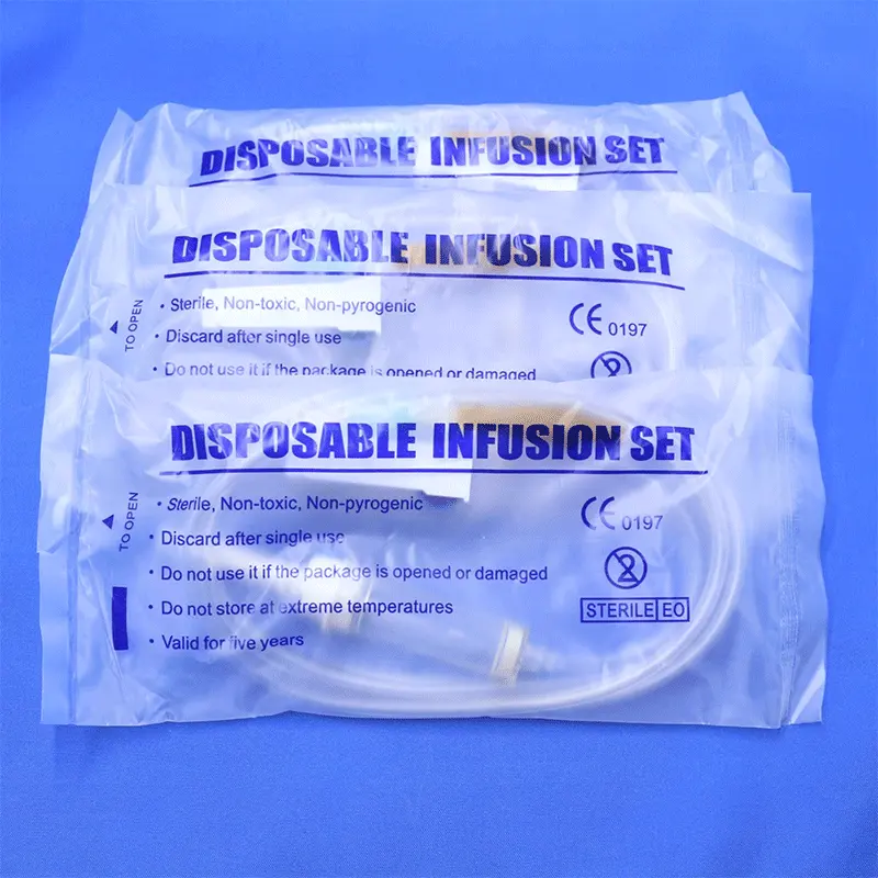 Standard pädiatrische Einweg medizinische y Port IV Infusion sset Makro tropfen mit Flo und Nadeln